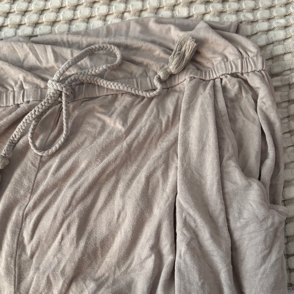 Aerie Tan romper or coverup drawstring waist and pockets - Picture 5 of 5
